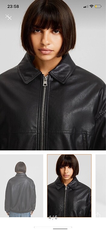 xs Beden siyah Renk bershka siyah deri ceket oversize