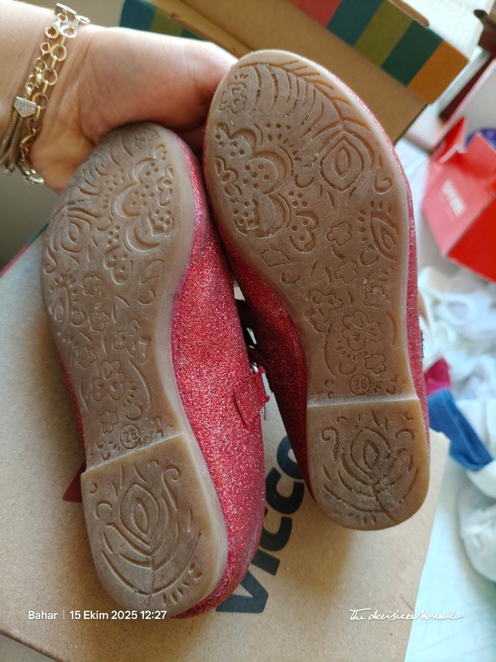 Kız Çocuk Kırmızı Pop Art Babet Ayakkabı - Görsel 3