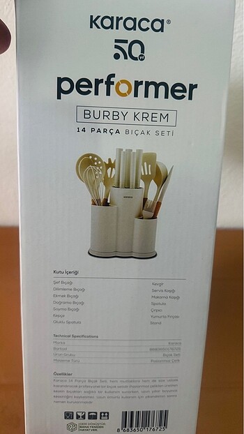 Karaca burby krem 14 parça bıçak servis seti