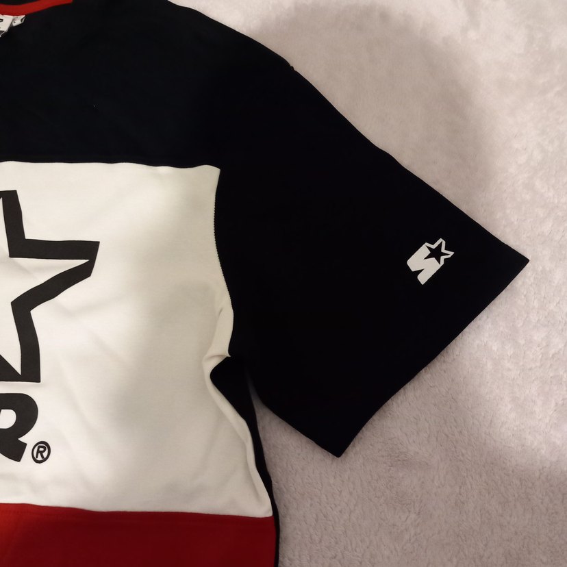 Starter Logolu Kırmızı Siyah Uzun Kollu Tişört - Görsel 3