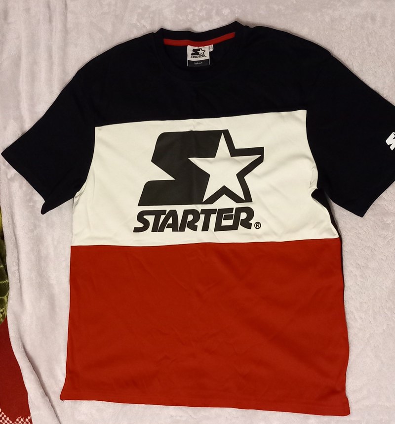 Starter Logolu Kırmızı Siyah Uzun Kollu Tişört - Görsel 2