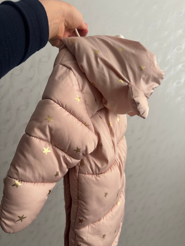 Kız Bebek Kahverengi Kürklü Kar Tulumu - Görsel 3