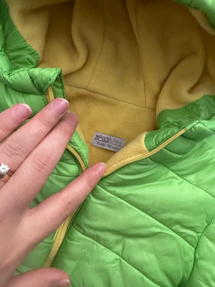 Kapüşonlu Yeşil Erkek Çocuk Montu - Görsel 2