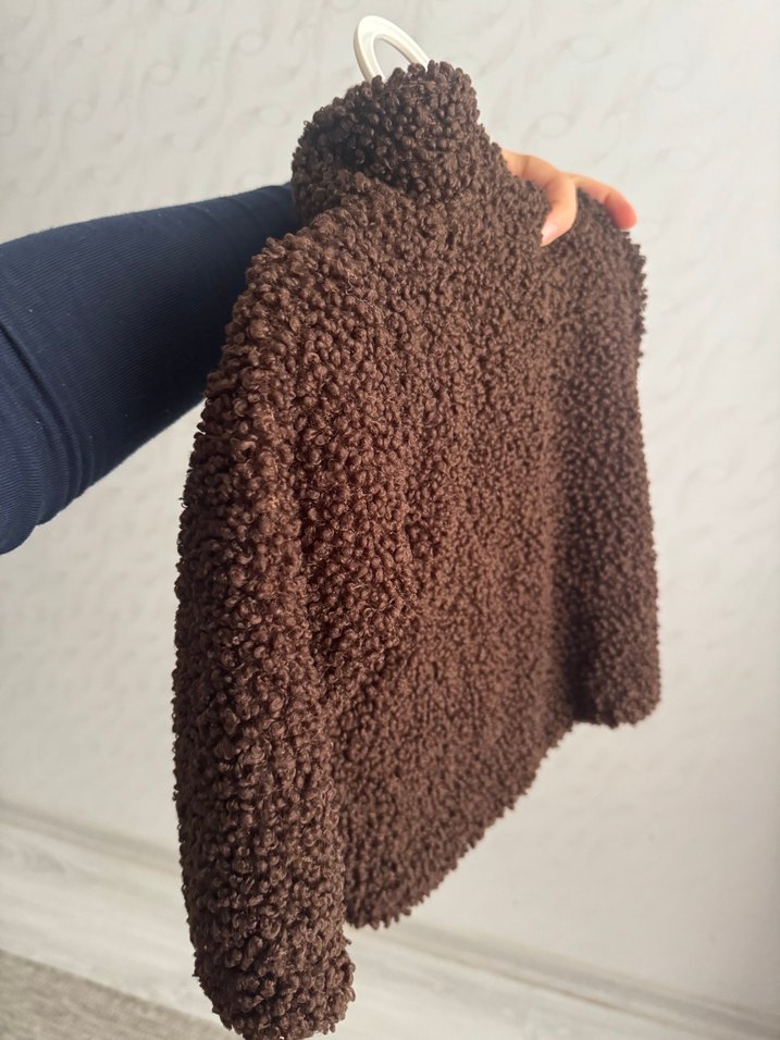 Düğmeli Kahverengi Erkek Çocuk Kabanı - Görsel 2