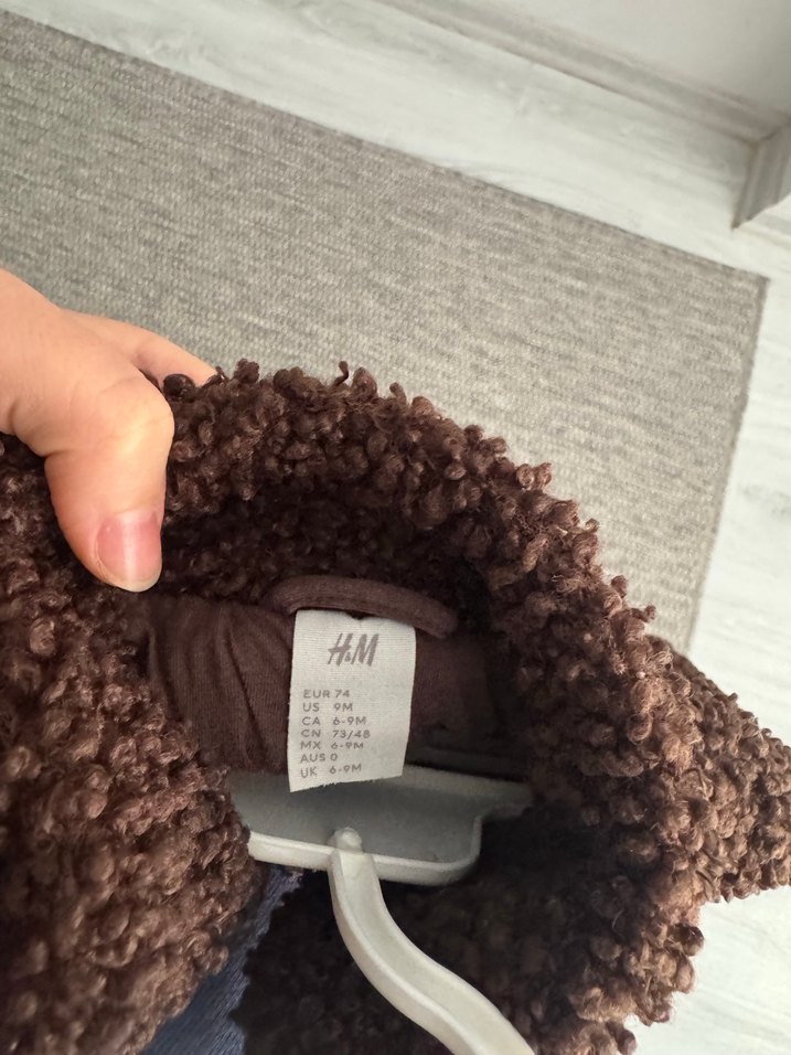 Düğmeli Kahverengi Erkek Çocuk Kabanı - Görsel 3