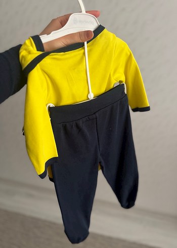 Sarı Bebek Uzun Kollu Body Velcro Detaylı - Görsel 3