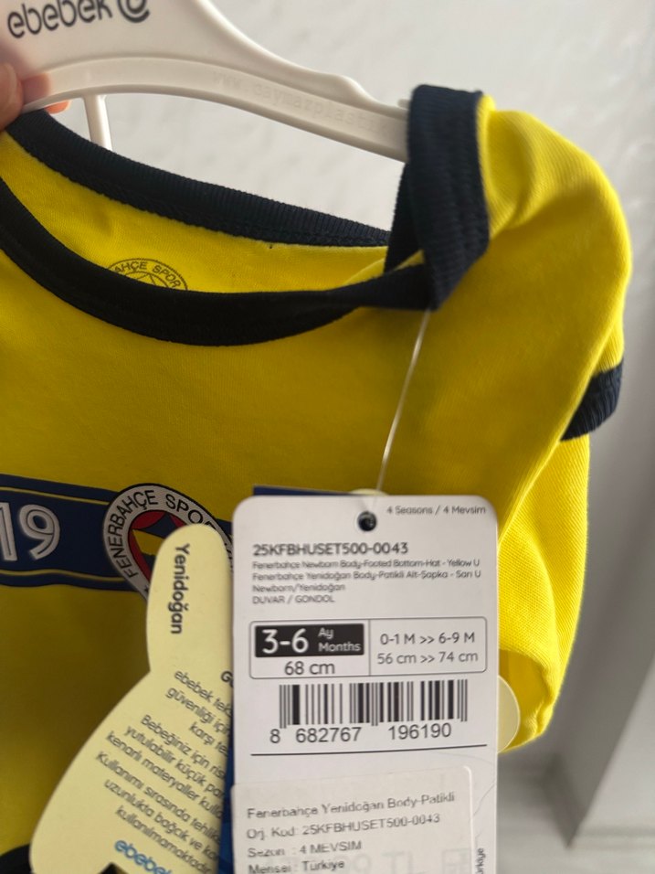 Sarı Bebek Uzun Kollu Body Velcro Detaylı - Görsel 2