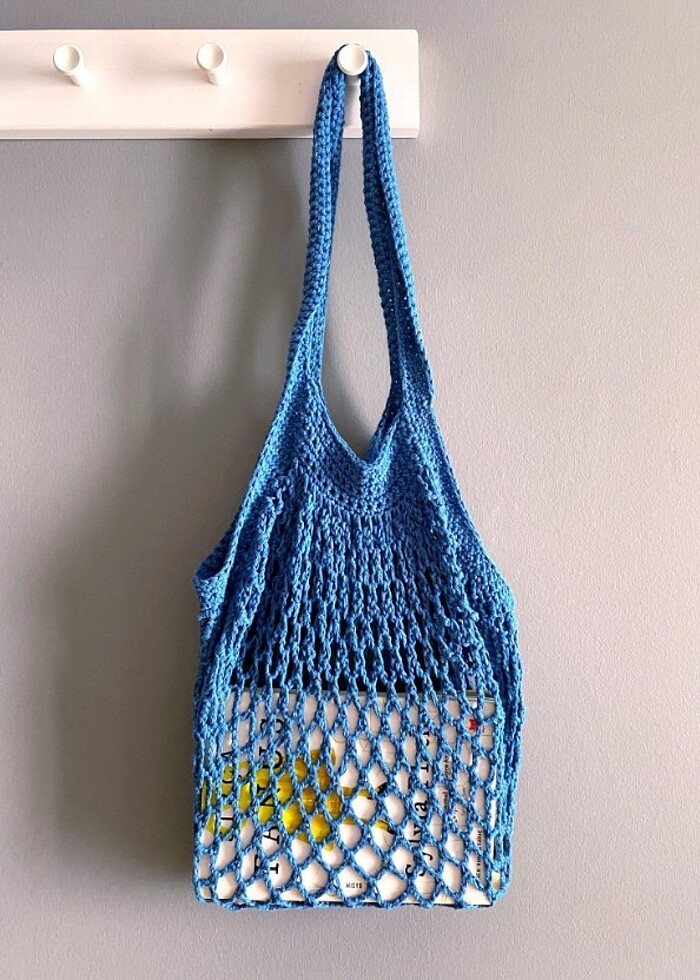 örgü yazlık file çanta - Görsel 2