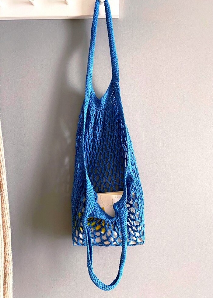 örgü yazlık file çanta - Görsel 3