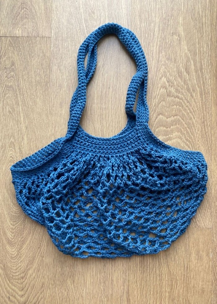 örgü yazlık file çanta - Görsel 5