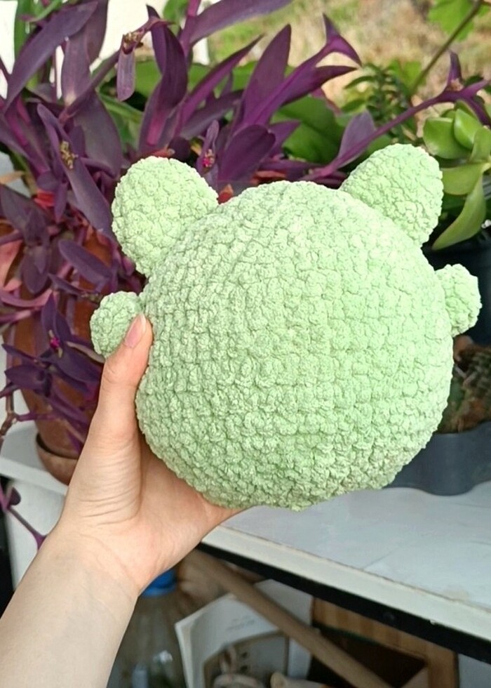 örgü peluş kurbağa - Görsel 4