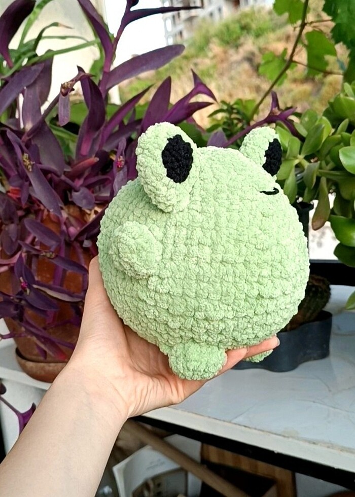 örgü peluş kurbağa - Görsel 2