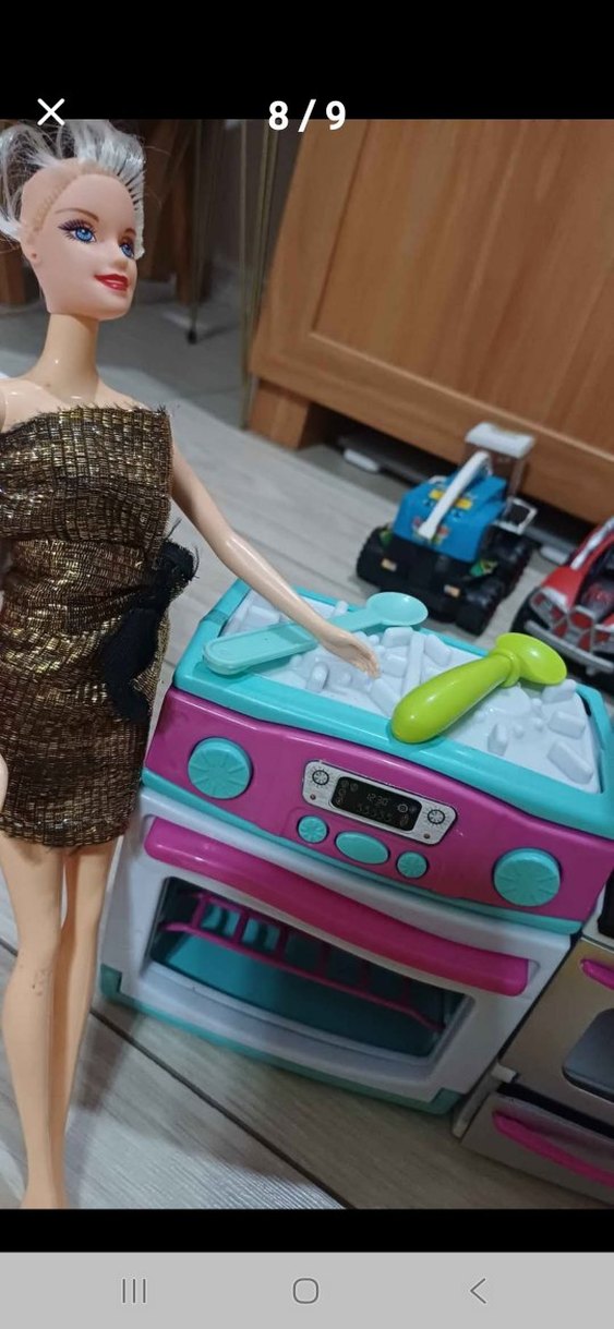 Renkli Pembe Mutfak ve Bebek Oyun Seti iki adet barby - Görsel 3