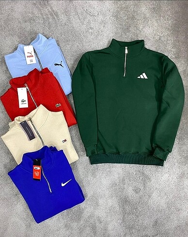 Unisex Yarım Fermuarlı Sweat
