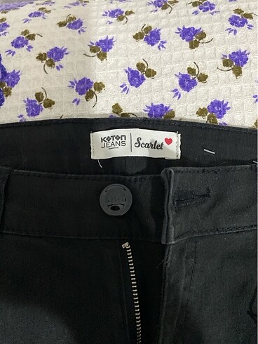 Koton ispanyol paça siyah jean