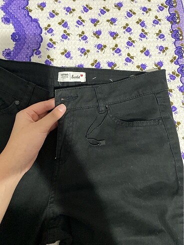28 Beden ispanyol paça siyah jean