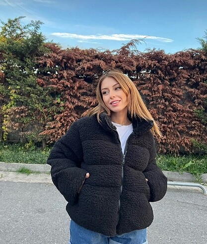 Trendyol & Milla Siyah peluş mont