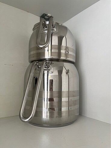 Korkmaz demlik. 3 litre alt tarafı üst 1 litre - Görsel 12