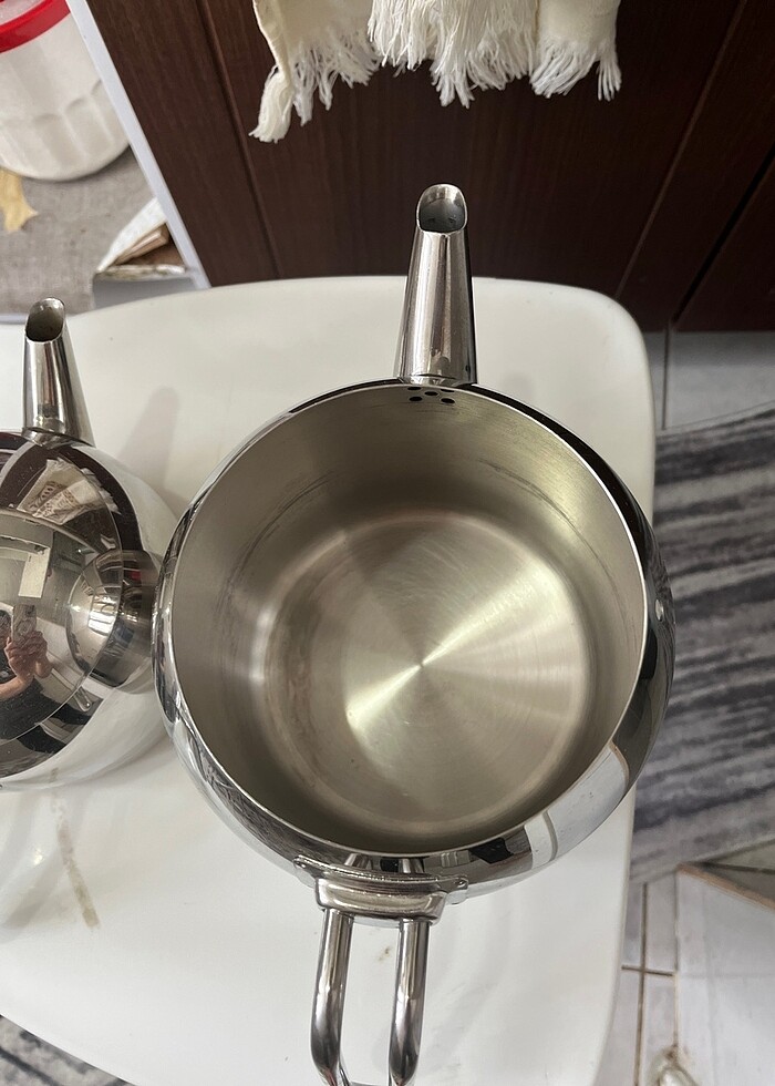 Korkmaz demlik. 3 litre alt tarafı üst 1 litre - Görsel 5