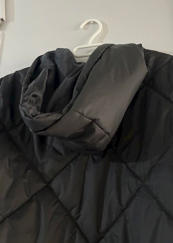 Uzun Siyah Fermuarlı Kadın Kışlık Mont - Görsel 10