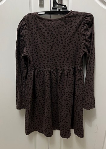 Kız Çocuk Uzun Kollu Kahverengi Elbise - Görsel 5