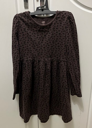 Kız Çocuk Uzun Kollu Kahverengi Elbise - Görsel 4