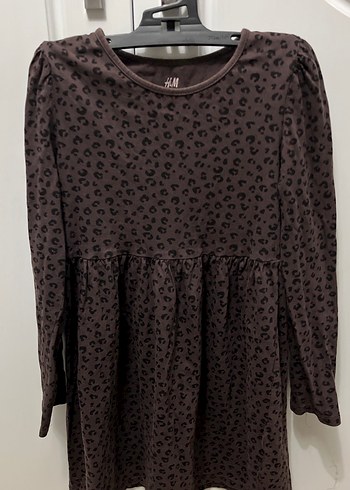 Kız Çocuk Uzun Kollu Kahverengi Elbise - Görsel 2