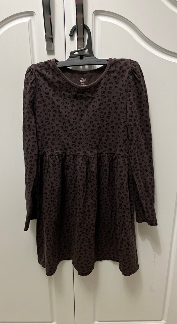 Kız Çocuk Uzun Kollu Kahverengi Elbise - Görsel 4