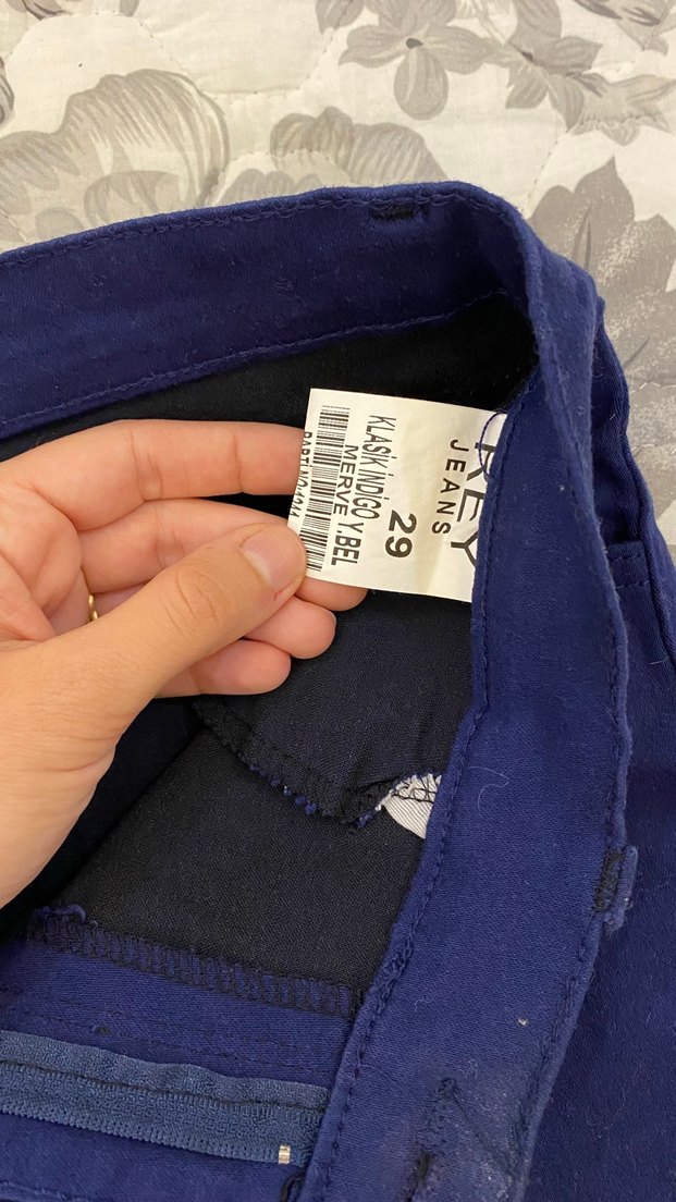 Kadın Lacivert Denim Pantolon Yüksek Bel - Görsel 3