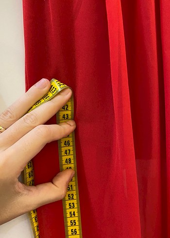 Kırmızı Dantel Detaylı Uzun Kadın Elbise - Görsel 6