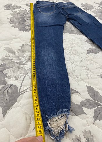 Payet İşlemeli Mavi Kadın Kot Pantolon - Görsel 5