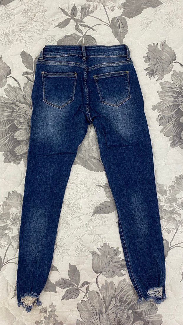 Payet İşlemeli Mavi Kadın Kot Pantolon - Görsel 4