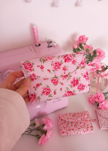 Dantel Detaylı Pembe Vintage Çiçekli Kadın Cüzdanı