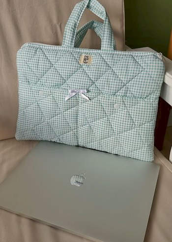 Yeşil Kareli Kadın Laptop Çantası