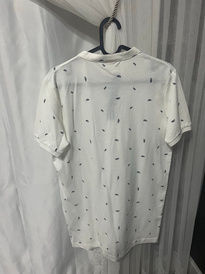 Gri Desenli Erkek Pamuk Polo Tişört - Görsel 3