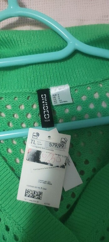 s Beden H&M delikli yeşil triko elbise