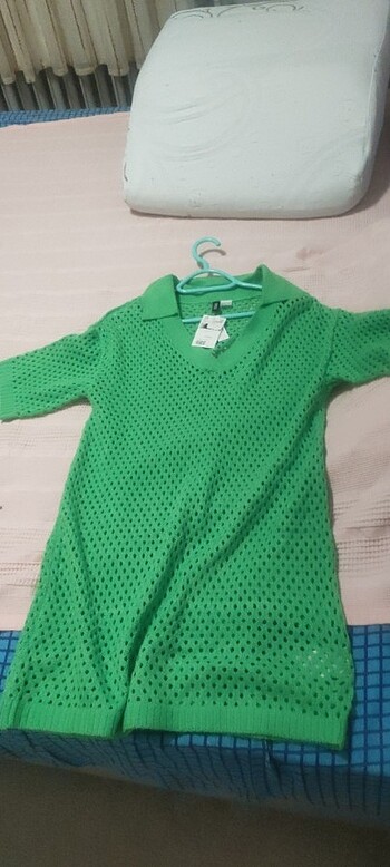 s Beden yeşil Renk H&M delikli yeşil triko elbise
