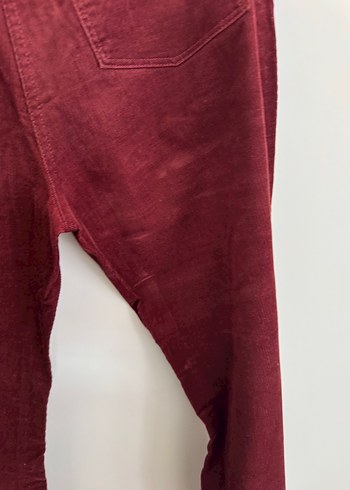 Marks & Spencer Bordo Süet Kadın Pantolon