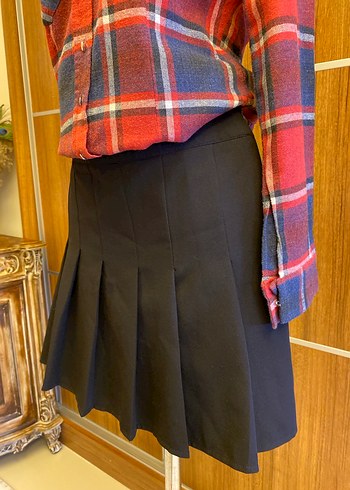 Siyah Pileli Midi Etek - Görsel 5