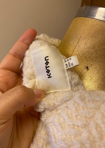 Beyaz Triko Midi Ceketi - Görsel 4