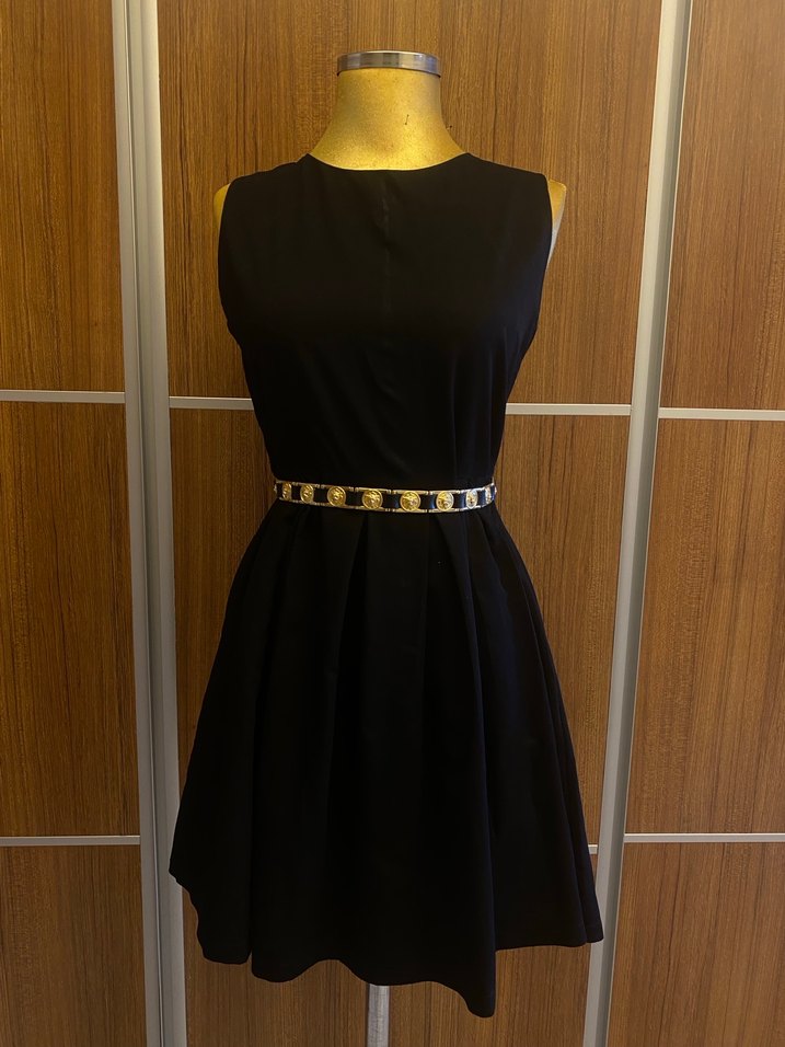 Siyah Klasik Uzun Abiye Elbise - Görsel 4