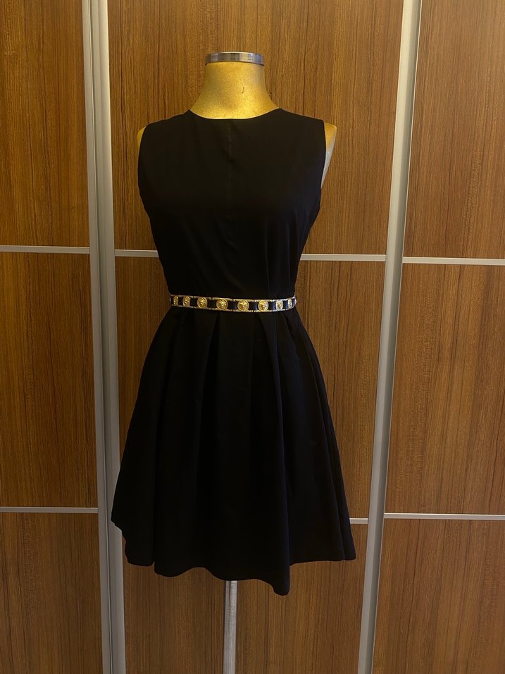 Siyah Klasik Uzun Abiye Elbise - Görsel 2