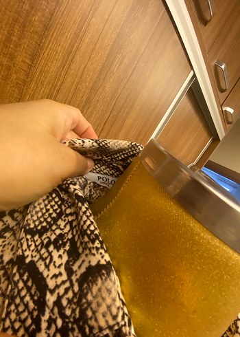 Uzun Kol Yılan Desenli Kahverengi Elbise - Görsel 7