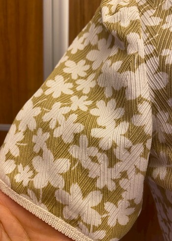 V yaka bej vintage kısa kollu gömlek - Görsel 6