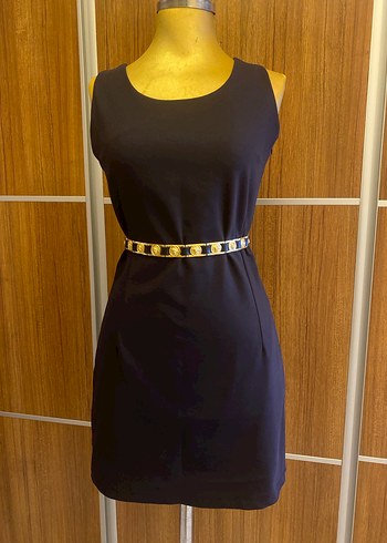 Kemer Detaylı Slacivert Mini  Elbise - Görsel 2