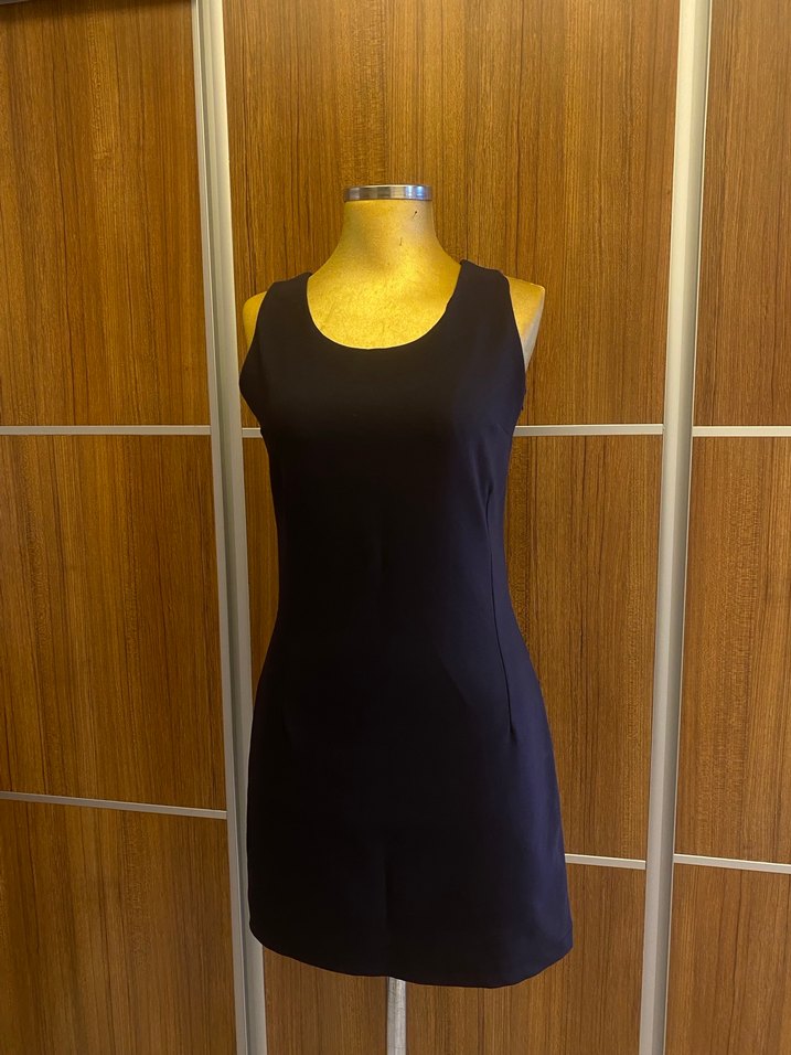 Kemer Detaylı Slacivert Mini  Elbise - Görsel 5