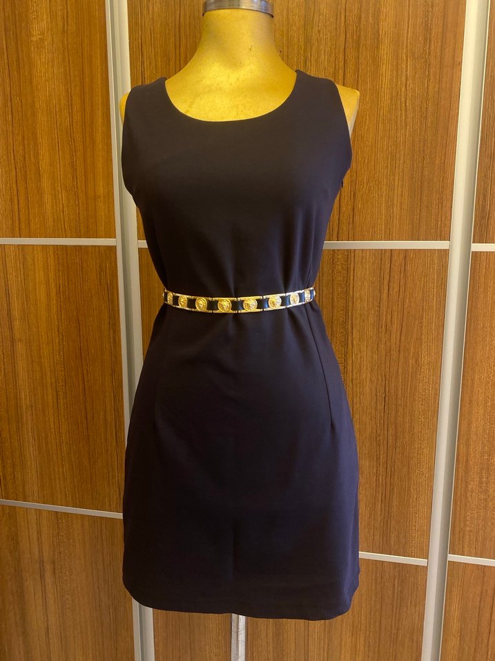 Kemer Detaylı Slacivert Mini  Elbise - Görsel 2