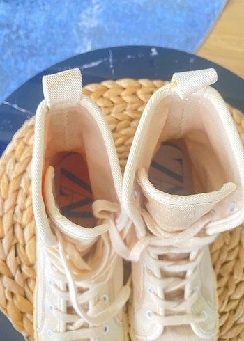 Bej Dolgu Topuklu Bağcıklı Kadın Spor Ayakkabı - Görsel 9