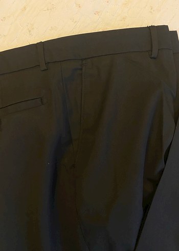 Düğmeli Siyah erkek Kumaş Pantolon - Görsel 2