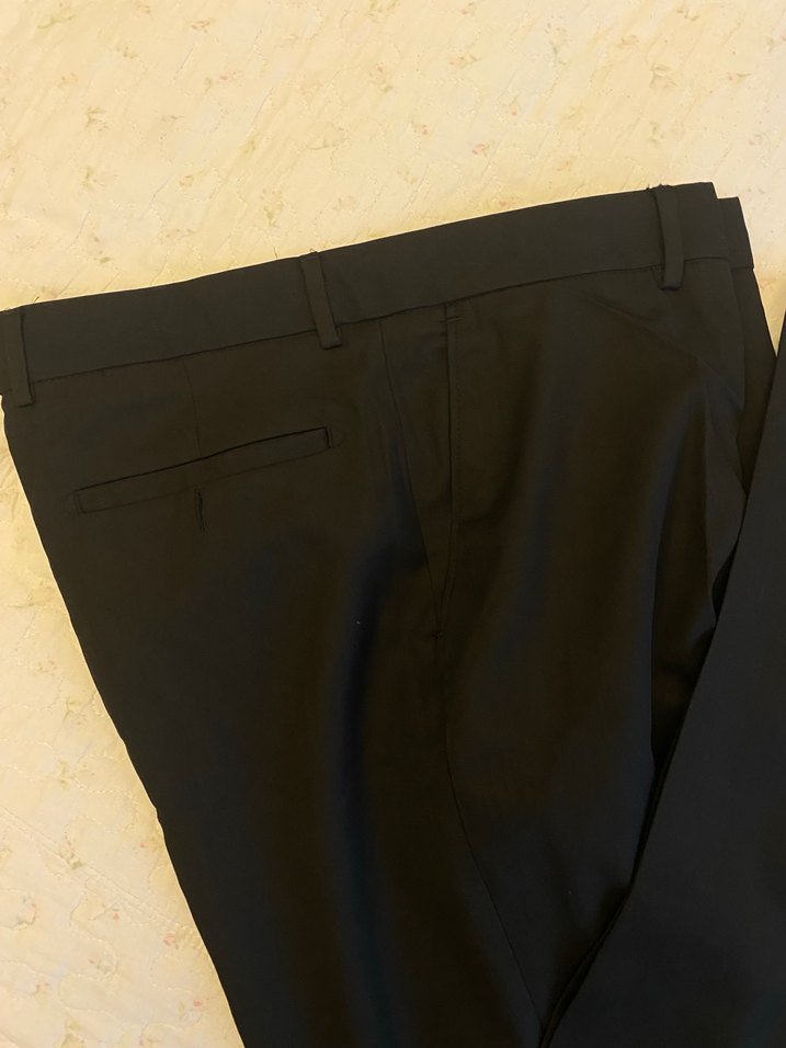 Düğmeli Siyah erkek Kumaş Pantolon - Görsel 4